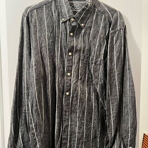 Alex Crane Black Striped Casual Button Down Shirt